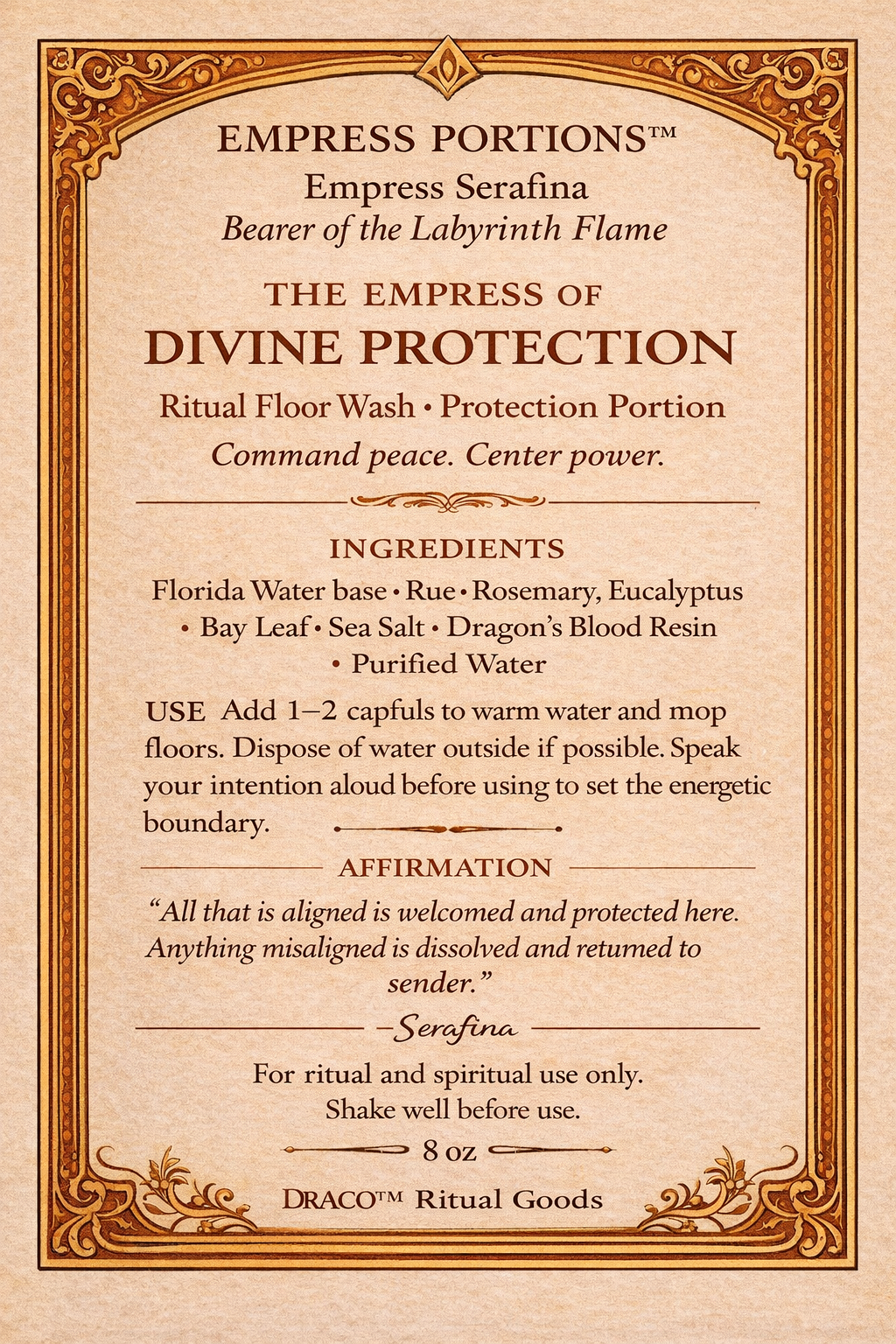 The Empress of Divine Protection Ritual Floor Wash · Spiritual Protection Portion