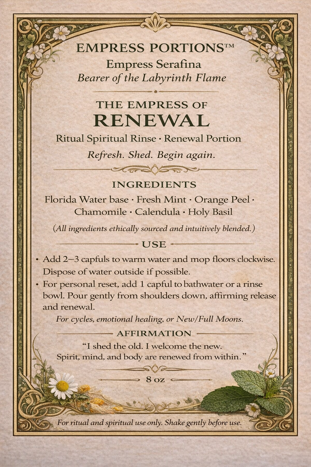 🌿 THE EMPRESS OF RENEWAL Empress Portions™ | Ritual Spiritual Rinse